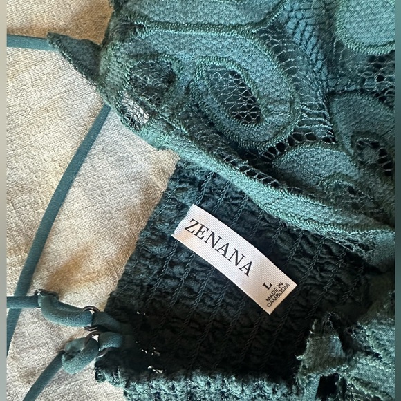 Zanana Dark Green Lace Bralette - Picture 2 of 3